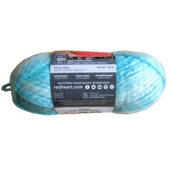 Red Heart Seafoam Yarn Acrylic Blend 129 Yards Knitting Crochet Crafts - Picture 2 of 4